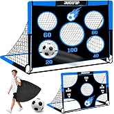 NZQXJXZ Porter&iacute;a de f&uacute;tbol 3 en 1 para ni&ntilde;os, red de f&uacute;tbol de 150 x 120 cm, postes de porter&iacute;a para jard&iacute;n con 2 telas inter