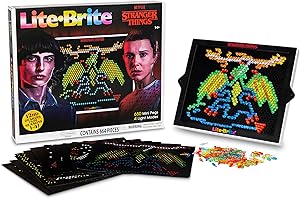 Lite Brite Stranger Things Special Edition, Best of 4 Seasons - Featuring Icons & Themes from The Popular Netflix Series - Includes 12 HD Stranger Things Templates and 650 Colorful Micro Pegs