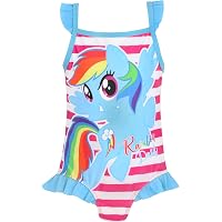 My Little Pony Badeanzug Für Mädchen – Blau Mit Rainbow Dash Aufdruck & Rüschen