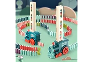 NC Kid's Domino Train Blocks Set- 60 Pieces, 3-8 Year Old