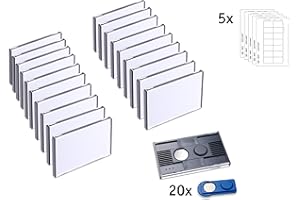 BADGEPOINT 20 badge portanome vista® 40 ”classic“ magnetici, compresi fogli da stampare