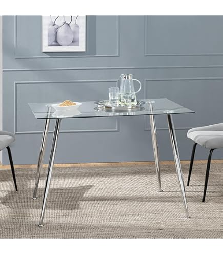 Table rectangulaire en verre effet marbre et pied doré Jodie - Maison