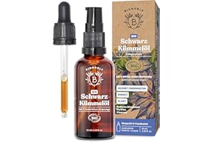‎BIONOBLE Bionoble Schwarzkümmelöl Bio 50ml - Glasflasche + Pipette + Pumpe - 100% Kaltgepresst + Ungefiltert - Gesicht, Körper, Haare - Ägyptisches Schwarzkümmel Öl - Vegan Organic Black Seed Oil