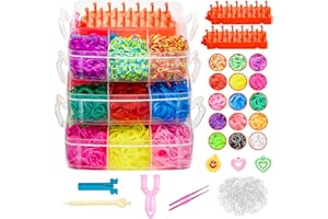 QILZO Opaski gumowe Box 4200 opaski silikonowe do robienia kolorowych bransoletek DIY zabawki dla dziewczynek i chłopców pierścionki naszyjniki bransoletki zestaw