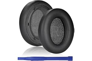 Aiivioll Zamienne nauszniki ze skóry proteinowej do słuchawek Anker Space Q45, Space Q45 z pianką izolacyjną, części naprawcze do poduszek dousznych (czarne)