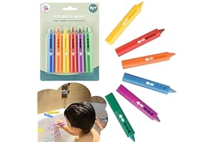 HOVUK 6-Pack Baby Bath Crayons – Summer, Washable, Mess-Free Drawing Fun for Kids – Safe Educational Bathtub Toy for Toddlers – Draws on Tiles & Porcelain – Easy to Clean, Colorful Shower Crayons