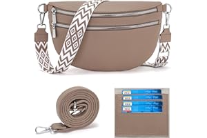 LANXINGLUO Bolso riñonera Mujer Bolso Bandolera Mujer con Compartimento para Tarjetas de crédito y 2 Correas para el Hombro Bolso Mujer Caqui