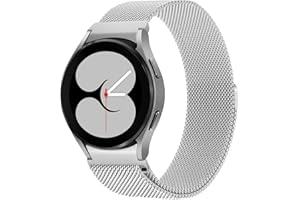 ABOVEACC Keine Lücke Edelstahl Armband Kompatibel mit Samsung Galaxy Watch 6/5/4 40mm 44mm/Watch 5 Pro 45mm/Watch 6/4 Classic 43mm 47mm 42mm 46mm, Metall Mesh Armbänder für Damen Herren, Silber