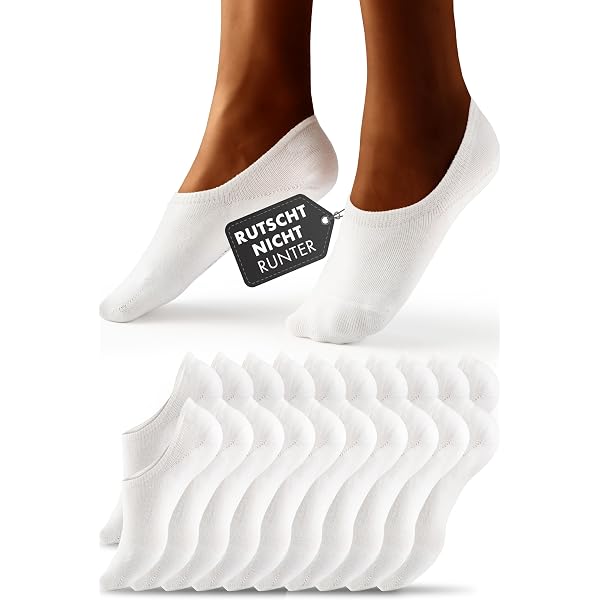 Lot De 10 Chaussettes Invisibles Femme - Nylon Respirant Anti-Dérapant (Taille 34-38) - Noir Et Chair