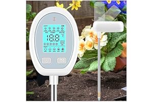 Landrip Tester pH gleby, oszczędność zapisu, 5 w 1 miernik gleby do temperatury, PH, wilgotności, pożywienia, światła słonecznego do pielęgnacji kwiatów roślin doniczkowych, ogrodu, trawnika