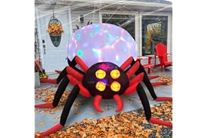 Danxilu 8FT Large Halloween Inflatables Spider with Rotating Colorful Magic LED Lights, Blow Up Halloween Decoration Halloween Inflatable for Garden Yard Lawn Patio Holiday Outdoor Decor