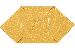 ‎KRAFTKIDS KraftKids Decke für Babyschale in Musselin gelb Pusteblumen, 75 x 75 cm große Baby-Decke, luftige und praktische Musselin Decke für heiße Tage im Sommer