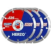 HERZO Diamond Disc for Concrete 125 mm Universal Diamond Disc for Cutting Concrete, Stone, Brick