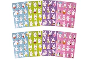 COLOFALLA 256 Pcs Ostern Aufkleber Ostern Sticker Hasen Osterhasen Kaninchen Osterdeko DIY Basteln Deko für Kinder Osteraufkleber Ostersticker Selbstklebend (Hasen)