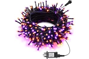 Joomer Halloween Decorations String Lights Outdoor, 20M/66Ft 200 LED Orange Purple Fairy Lights Mains Powered, 8 Modes LED Halloween Decor Plug in Waterproof with Timer for Indoor Window Garden Party