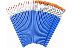 LIYUN Set di 60 pennelli rotondi piatti piccoli set di pennelli acrilici e dipinti ad olio, perfetti per principianti, artisti e amanti dei dipinti (30 rotondi+30 piatti)