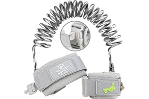 Lehoo Castle Baby Reins Anti Lost Safety Wrist Link,Toddler Reins with Lock for Walking, Child Safety Harness Walking Leash for Children Boys and Girls (Grey)