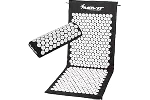 MOVIT Tapis d'acupression, modèle TUINA (75x44x2,5cm) incl. coussin & sac ou modèle ZHIYA (130x50x2,5cm) incl. coussin, testé contre les substances nocives, housse 100% coton, massage, 10 couleurs