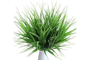 Reccisokz, 4 piante artificiali realistiche, erba verde di grano, arbusti in plastica, cespugli per esterni, ideali per casa, tavolo, cucina, ufficio, matrimoni, giardino, veranda e cimitero