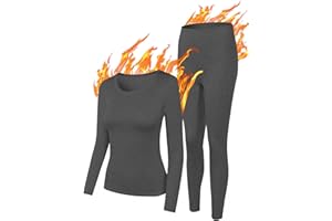 YADIFEN Thermal Underwear Set Womens Ultra Soft Base Layers Warm Ladies Long Sleeve Tops & Long Johns Fleece Lined Leggings For Winter,Ski,Indoor,Outdoor
