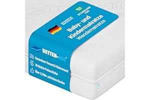 Betten-ABC - Junior Duo - Wendematratze für Babys & Kleinkinder - 70x140 cm - mit Rundum-Trittkante & 2 Seiten - Oeko-TEX-Zertifiziert - Abnehmbarer & waschbarer Aloe Vera-Bezug - Lieferung per Paket