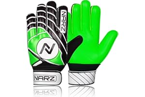 NARZ Fussball Torwarthandschuhe Kinder mit super Grip Latex mit stoßdämpfender Polsterung zum Schutz der Handflächen und Finger, Kinder-fußball Handschuhe für Jungen und Mädchen
