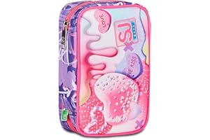 SJ Gang STYLE JAM GANG Astuccio Scuola Speed Case, Rosa, Sphere Full Girl, Portapenne Mono Scomparto Con Plance Amovibili e Penne, Matite, Colori, Accessori Zaino, Elementari, Medie, Bambino