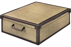LAVATELLI Cajas organizadoras de almacenamiento ropa, cajas almacenaje decorativas en carton, 60x50x17cm, almacenaje armario baul almacenaje de bolsas para guardar ropa. Caja almacenaje con tapa, MARRÓN