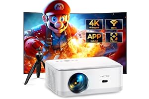 ‎TOPTRO Beamer Heimkino Native 1080P HD Unterstützt 4K, Video Projector mit Android TV 【Elektrischer Fokus & Auto Trapezkorrektur】 WIFI6 Bluetooth, Smart Beamer 750 ANSI mit Stativ für Outdoor/Handy/PC