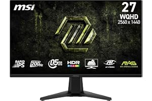 msi MAG 275QFA E20 27 tum Spelskärm, 2560 x 1440 W HD Rapid IPS, 200 Hz, 0,5 ms, HDR Ready, AMD FreeSync Premium, Eye Care, A