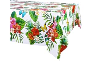 PHOGARY 3 Paquet Nappe pour Décoration de Fête Anniversaire Hawaïenne,Hawaii Rectangulaire Housses de Table, Nappe de Table, Aloha Luau Été Accessoires de Fête pour Les Filles Enfants