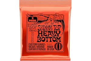 Ernie Ball Skinny Top Heavy Bottom Slinky Nickel Wound Strings for Electric Guitar, Set of 3, 10-52 Gauge