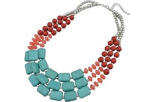 BOCAR, collana in turchese con perle spesse, regalo perfetto da donna