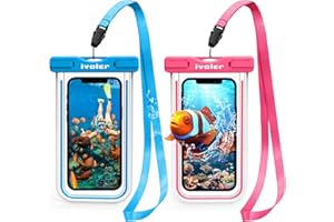 ivoler wasserdichte Handyhülle Tasche 2 Stücke, Handytasche Wasserdicht, Handy Wasserfest Hülle, Universal Staubdichte Schutzhülle für iPhone, Samsung, Huawei, usw bis zu 6.8 Zoll. (Blau+Rosa)