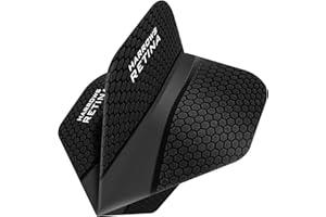 Harrows Retina Dart Flights - 5 Sets (15) - 100 Micron Extra Strong - Standard - Black by Darts Corner