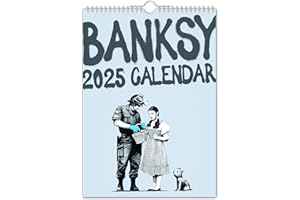 The Calendar King // Banksy – Calendrier mural 2025 – Format A4 // Créatif/Art/Insolite/Noël/Anniversaire/Idée Cadeau/Nouveauté/Père Noël secret/Planificateur annuel/Cadeau de bureau (pleine couleur,