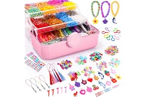Yoosso 18500+ Loom zestaw bransoletek XXL, 26 kolorów, zestaw bransoletek dla dzieci, z 3-warstwowymi pojemnikami, łącznie z taśmami w ciemności, gumkami do uzupełniania, prezent urodzinowy dla dzieci