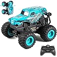 Remote Control Car, 2.4GHz All Terrain Remote Control Monster Truck, RC Dinosaur Monster Car, Spray Music RC Monster Truck for Boys 4-7 8-12 and Girls (Blue Monster)