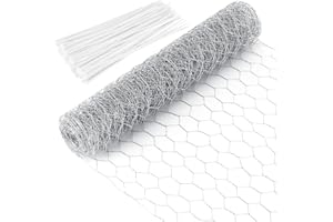 LEDEBOUK Rete Metallica per Recinzioni, 40cm X 7m Rete Metallica Zincata, Esagonale Rete Metallica Leggera, Rete Elettrosaldata Zincata per Giardino, Maglia Fine per Piccoli Animali