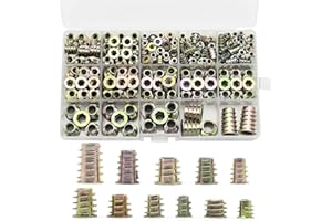 JTOOYS 230 Piezas Tuercas de Rosca, M4 M5 M6 M8 M10 Tuercas para Madera Inserto Roscado Hexagonal Aleación de Zinc Tuerca Remaches de Tuerca Tuercas de Inserción para Muebles de Madera