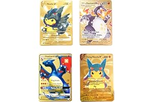 Vicyol S&D Cartas Coleccionables de Juego. Tarjetas Metálicas Doradas de Colección. Cartas Oro V, VMAX y GX.
