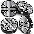 SkinoEu 4 x 65mm Wheel Centre Alloy Hub Center Caps Compatible with VW 3B7 601 171 / 6U7 601 171 Black Hubcaps CV 30