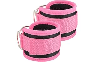 HonGien Lot de 2 Sangle Cheville Musculation Poulie Ankle Straps pour Sport sangles de cheville pour salle de sport, exercices fessiers, extensions de jambes, sangles réglables avec