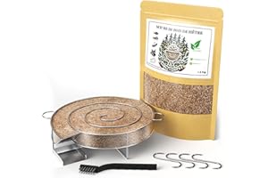 GRILL'N CHIPS Generatore/serpentino di fumo freddo per affumicatore carne e pesce + 1,2 kg di segatura di faggio + 4 ganci e 1 spazzola di pulizia - Guida digitale PDF da scaricare (offerta)