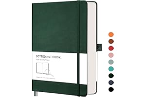 ‎RETTACY RETTACY Notizbuch A5 Dotted - Bullet journal mit 320 nummerierten Seiten, 1 Innentasche und Hardcover für Schule, Büro, Künstler Schreiben/Zeichnen, 14,5 x 21 cm