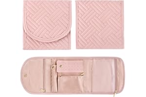 DAMILY Gioielli Rotolo Portagioie Organizer per Gioielli da Viaggio Pieghevole Gioielli Conservazione Borsa Organizzatore per Orecchini