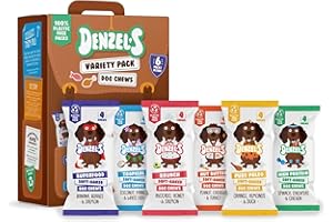 Denzel's All Natural Dog Treats - Soft Baked Chews - Variety Pack (6 x 75g)