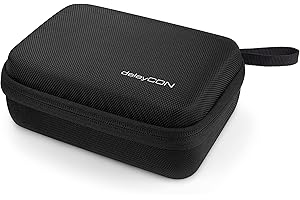 deleyCON Estuche Rígido para Cámara GoPro y Accesorios - Resistente, a Prueba de Polvo, Golpes y Salpicaduras - para GoPro Hero 13, 12, 11, 10, 9 - Tamaño M - Negro