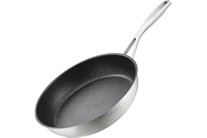 SILBERTHAL Padella antiaderente 28 cm - Acciaio inox - Induzione gas e forno 250ºC - rivestimento senza PFOA - Triplo fondo