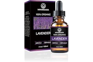 MINDBREAKER Lawenda, olejek eteryczny, 100% czysty, organiczny olejek terapeutyczny, klasa lepszego snu, aromaterapia, przeciwzapalny, łagodzi bóle głowy (120 ml)